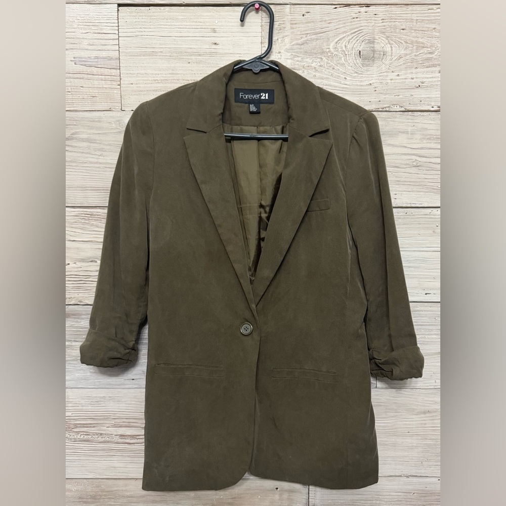 Forever 21 blazer jacket size S/P army green color